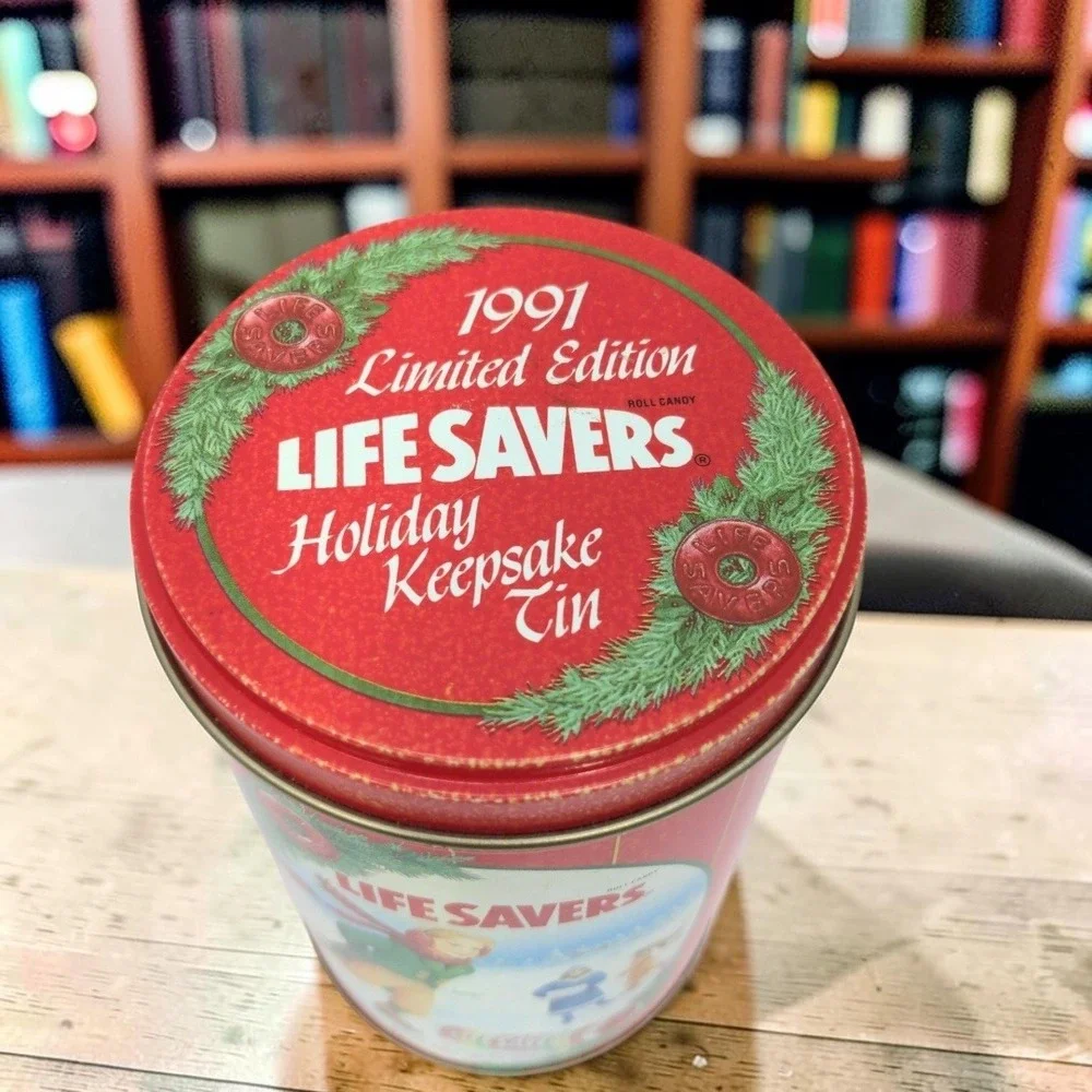 VTG Life Savers 1991 Limited Edition Holiday Keepsake Tin Christmas Decor Red 6